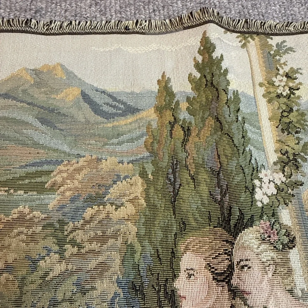 Tapestry‎ Romantic Wall Hanging Dame Lago Medieval Floral Garden Projects 19x19